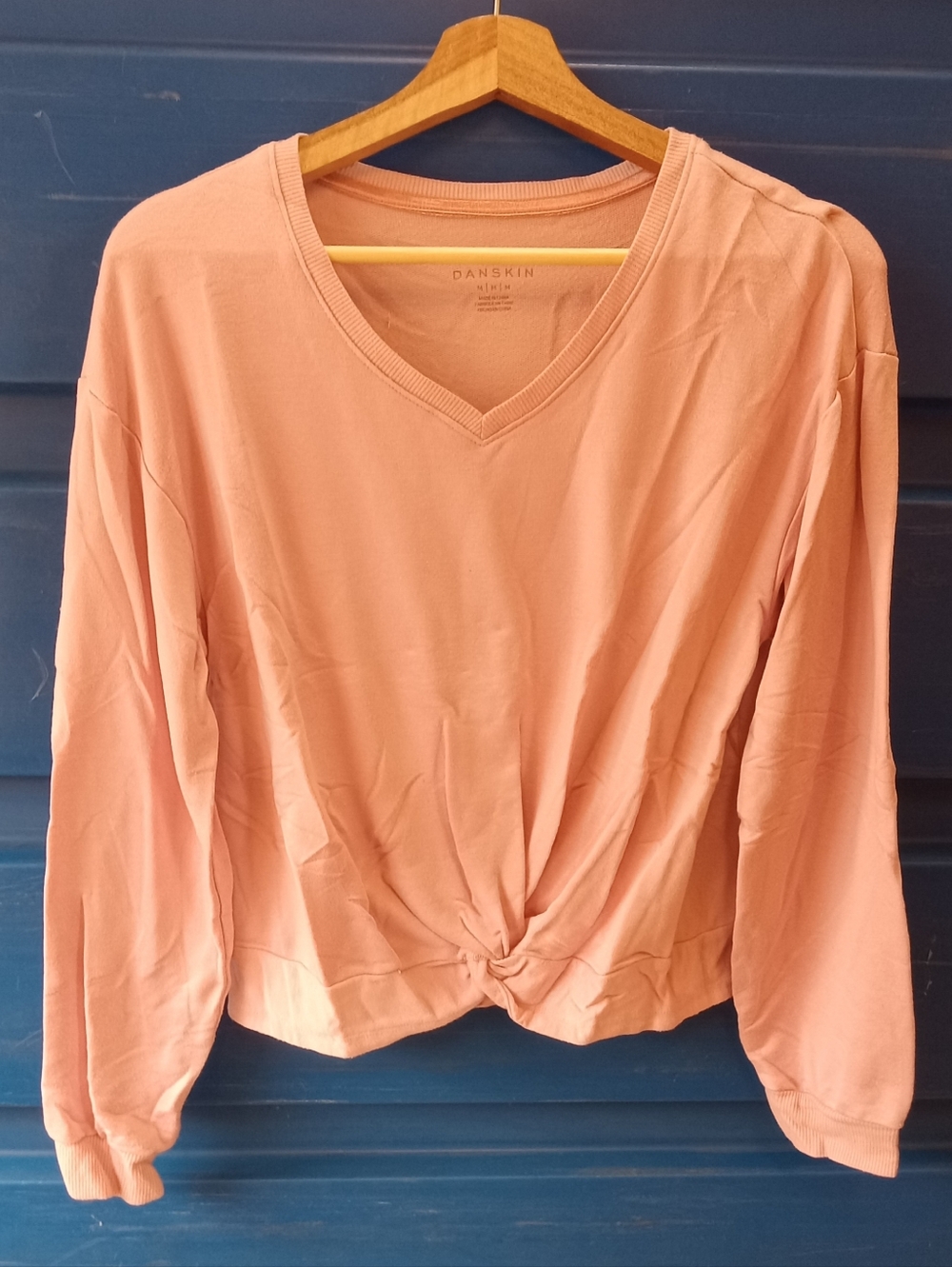 Danskin Pink V-Neck Sweater with Relaxed Fit
